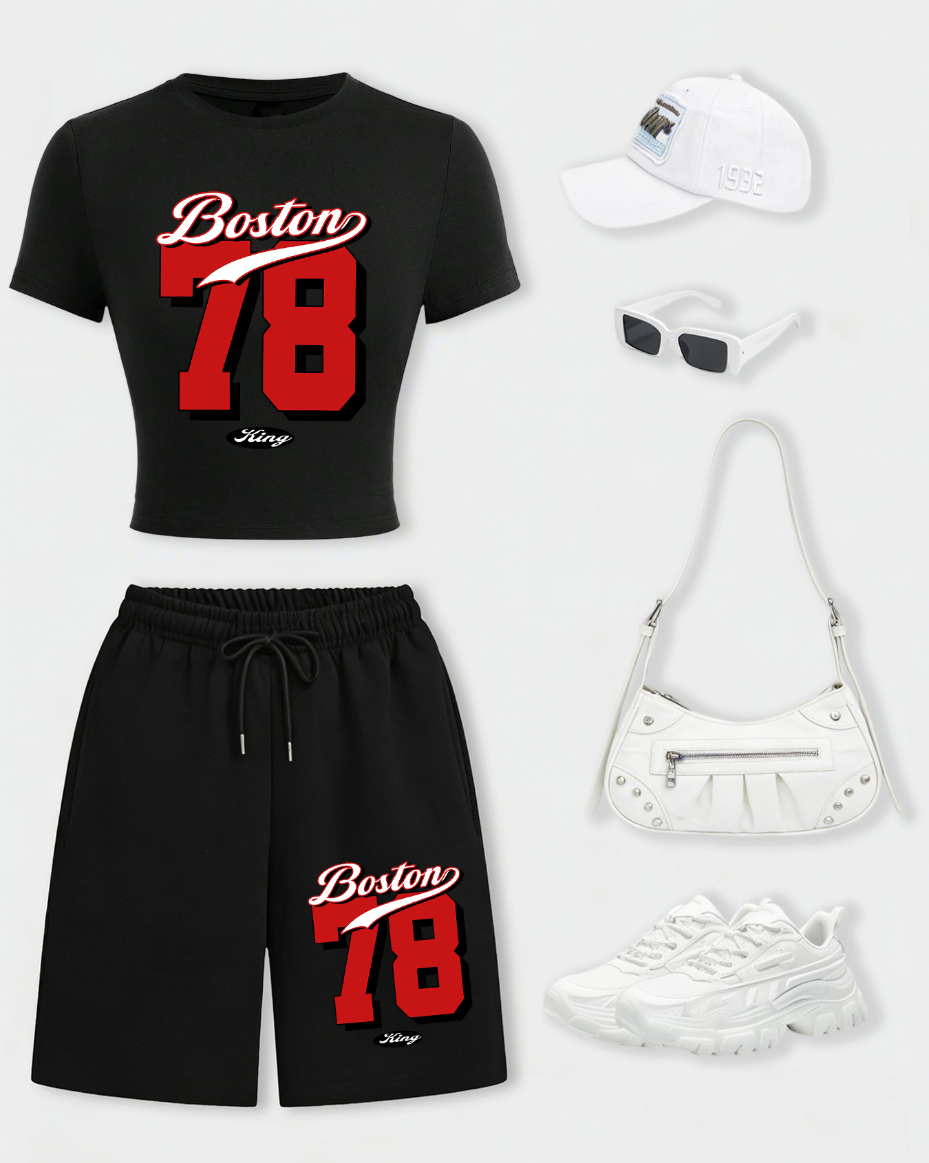 Crop Top Women - Boston Number 78 Design Womens Crop