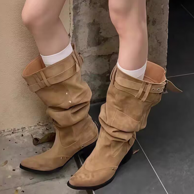 Women'S Fashion Winter 2025 - Pointed Toe Women High Boots Designer
