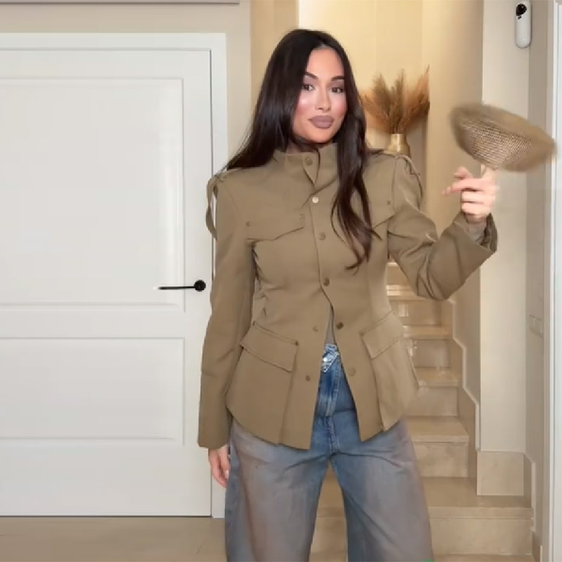 Chic Khaki Utility Blazer Jack - Women'S Fashion Utility Jacket のレビューと価格