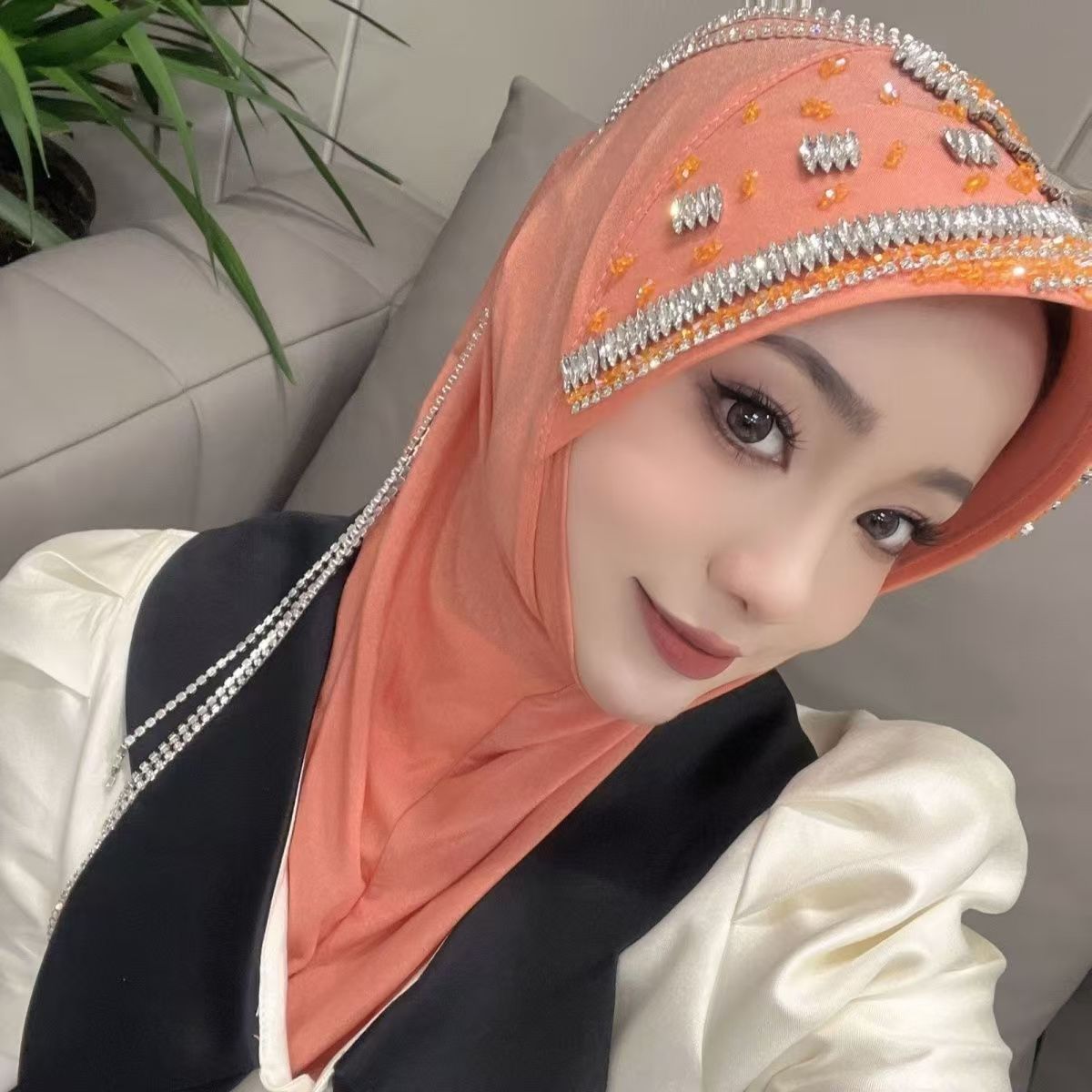 Luxury Hat Hijab Pink Scarf wi - Women Fashion Brand のレビューと価格