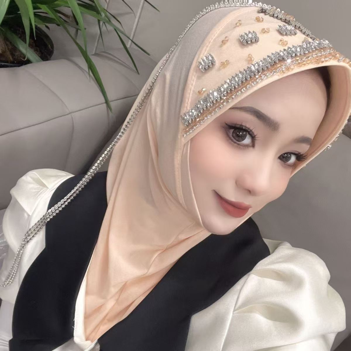 Luxury Hat Hijab Pink Scarf wi - Women Fashion Brand のレビューと価格