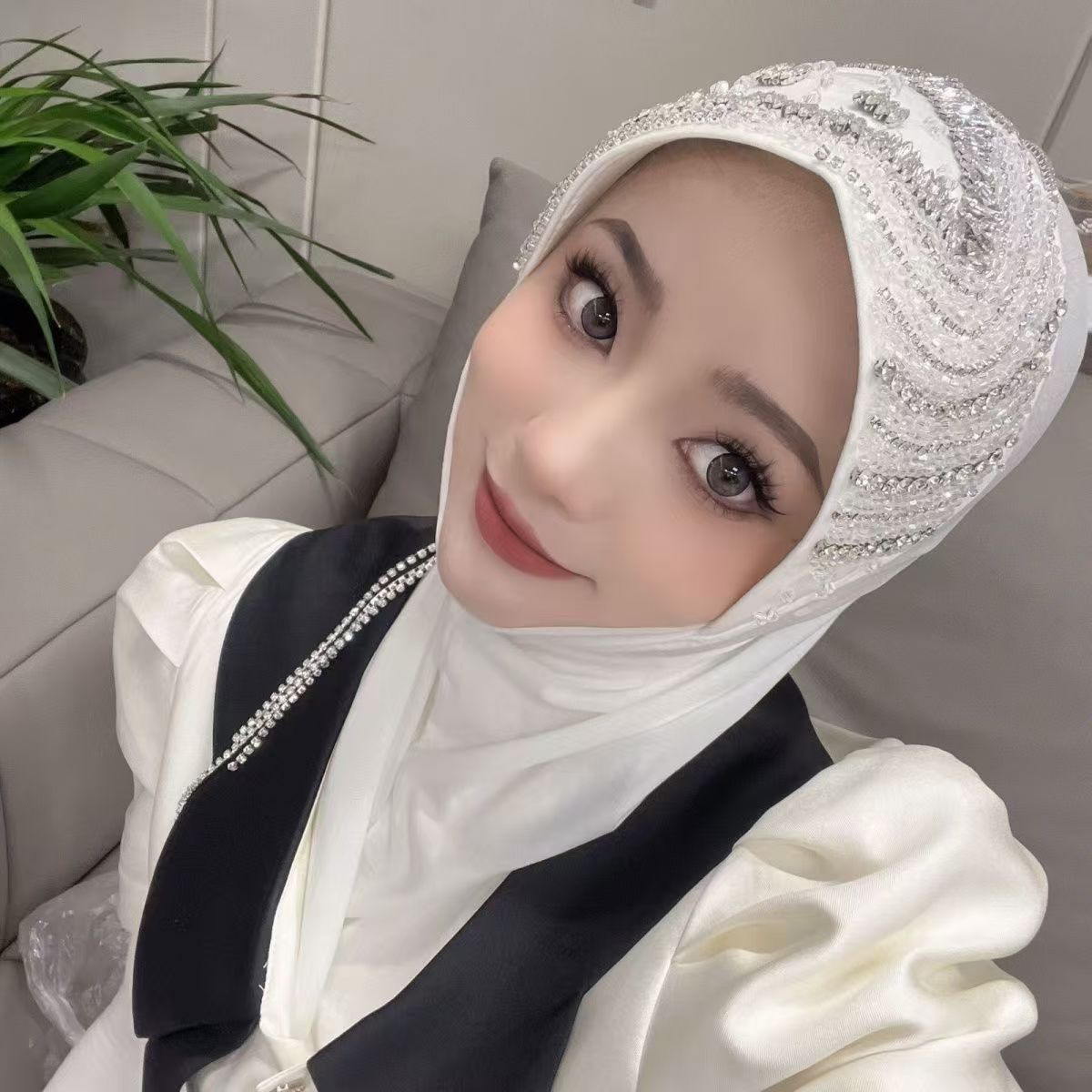 Luxury Hat Hijab Pink Scarf wi - Women Fashion Brand のレビューと価格