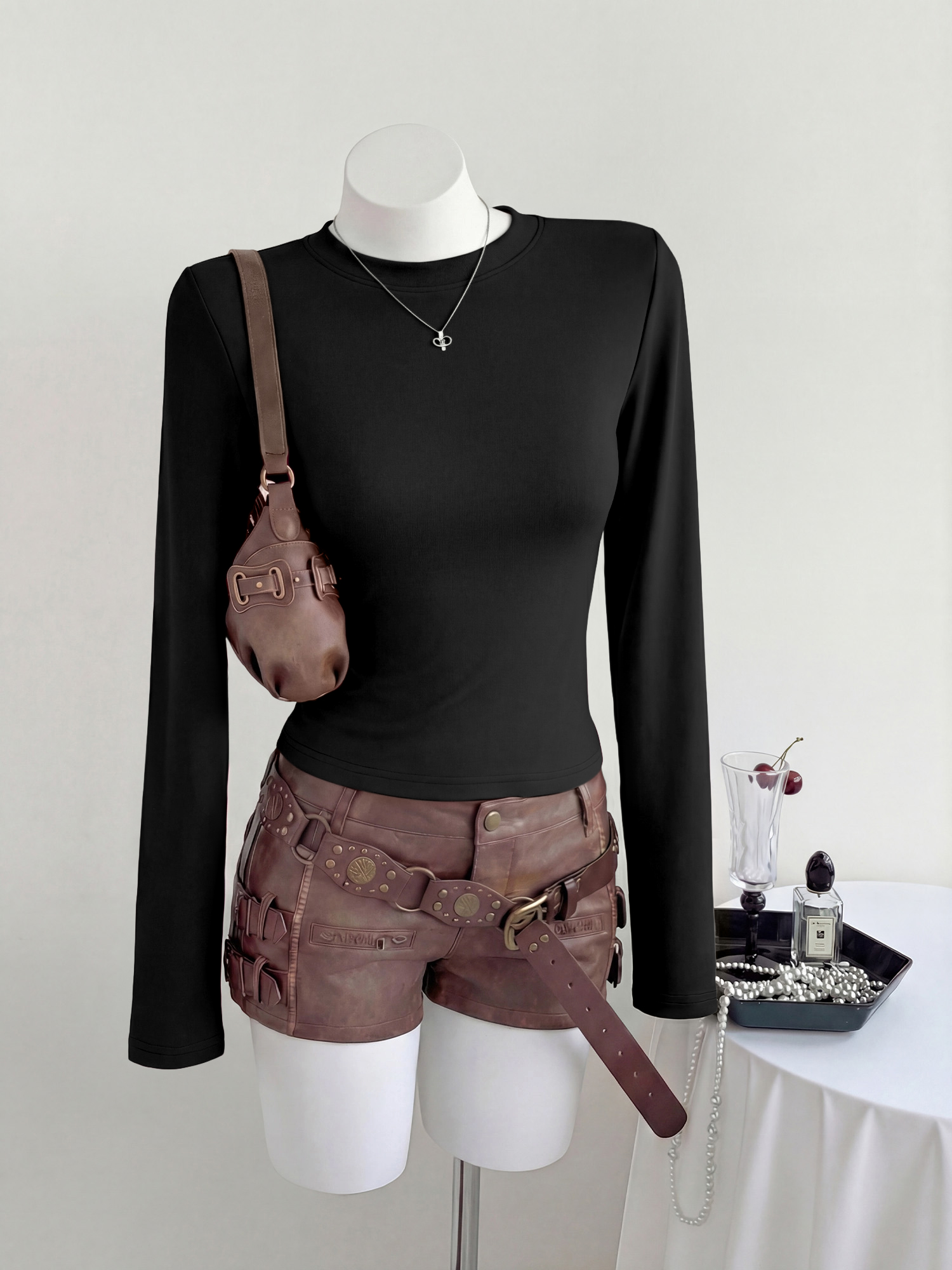 Y2K Cropped Long Sleeve T-Shir - Crop Top Women のレビューと価格