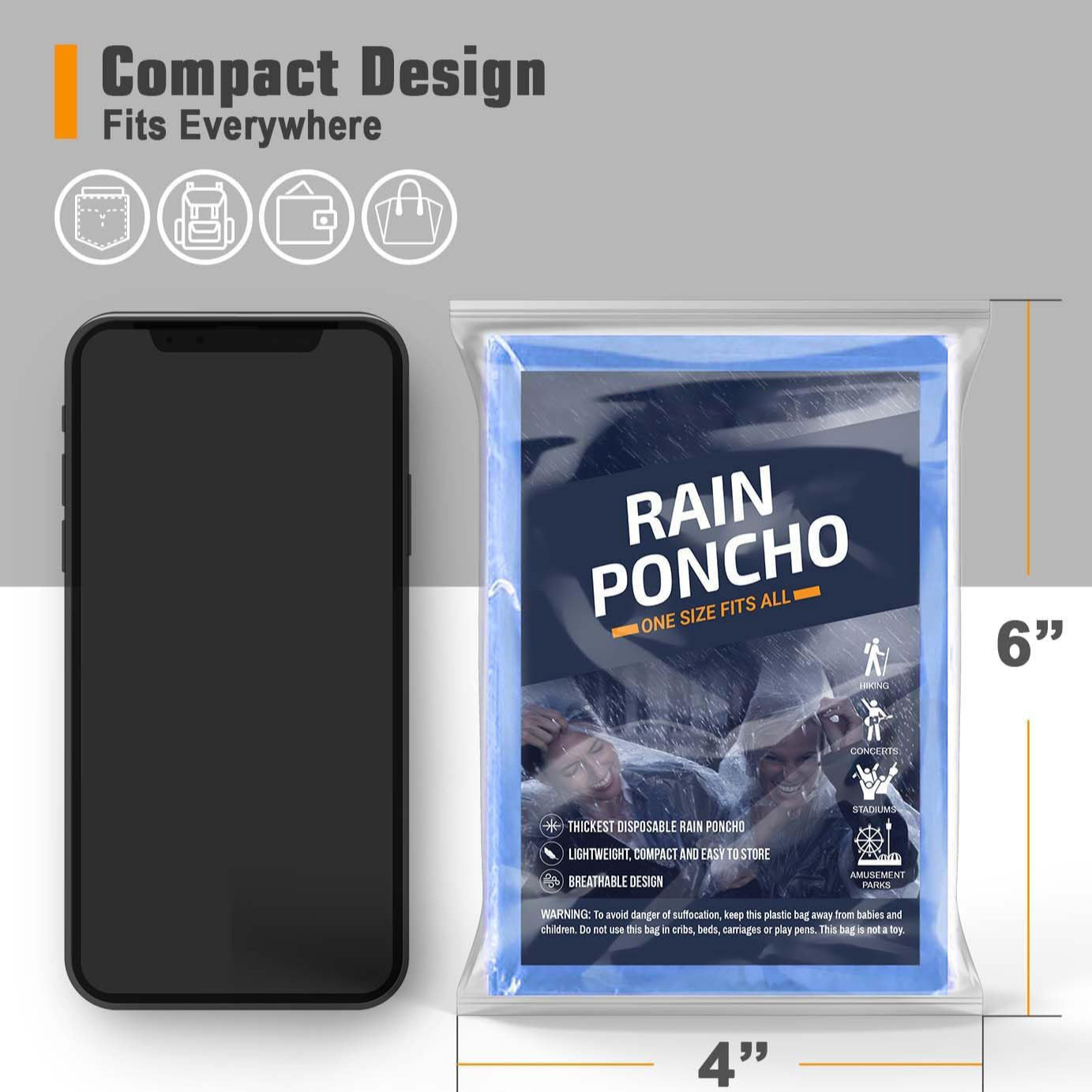 5Pcs Disposable Rain Ponchos f - Women'S Fashion Raincoat のレビューと価格
