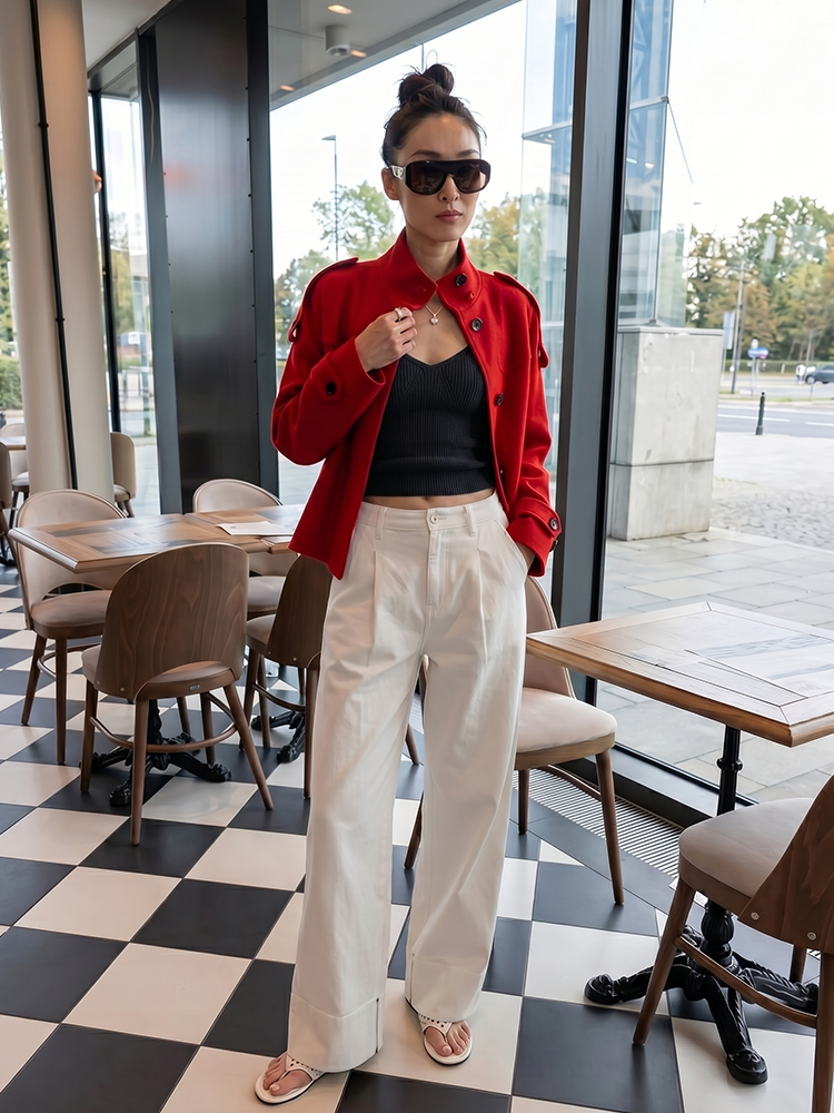 HH Cropped Stand Collar Utilit - Women'S Fashion Utility Jacket のレビューと価格