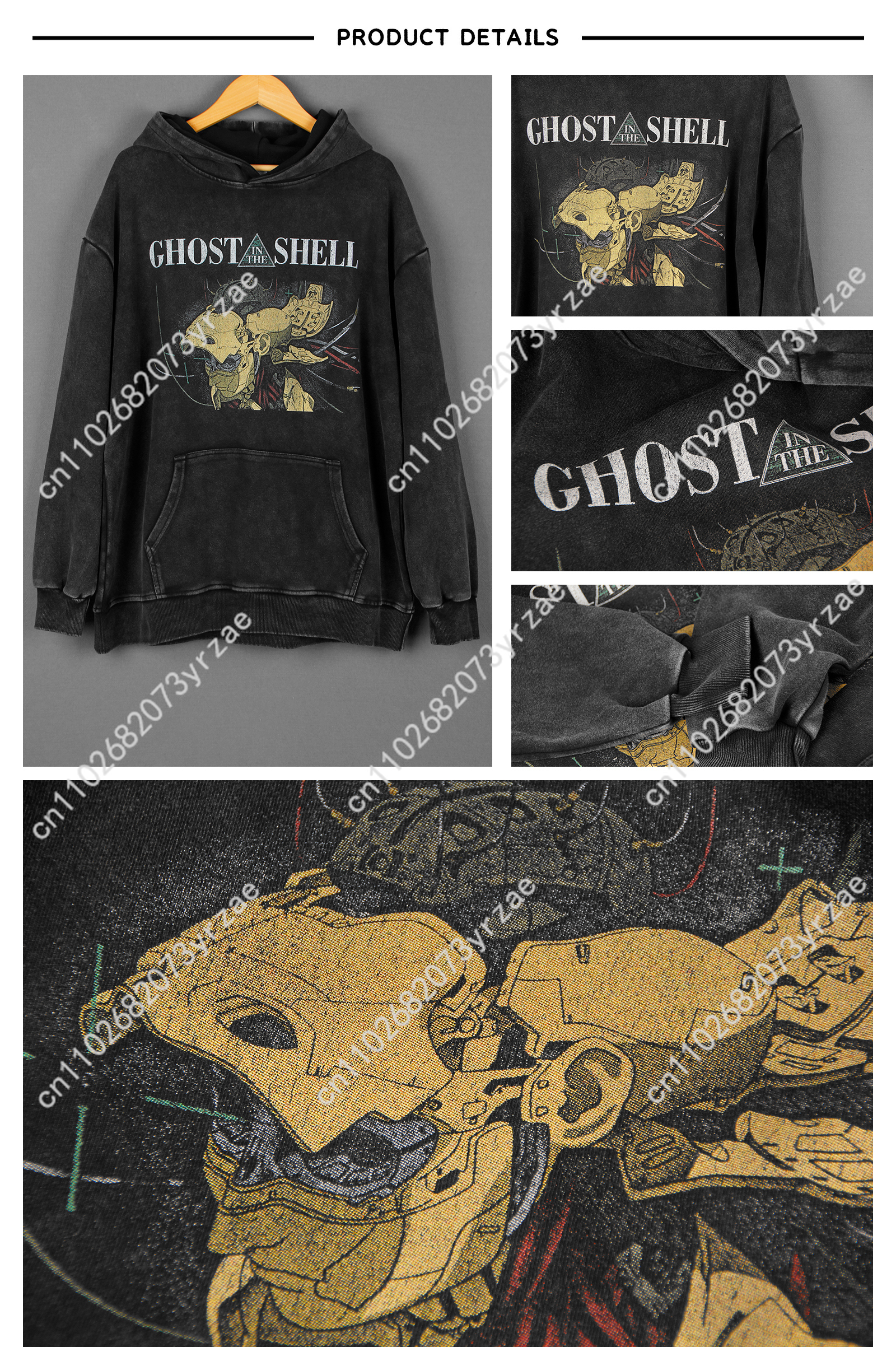 Ghost In The Shell Retro Wash  - Women'S Fashion Sweatshirts のレビューと価格