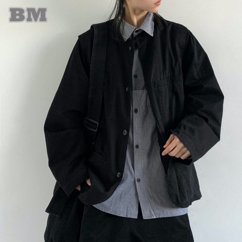 Spring Unisex Collarless Utili - Women'S Fashion Utility Jacket のレビューと価格