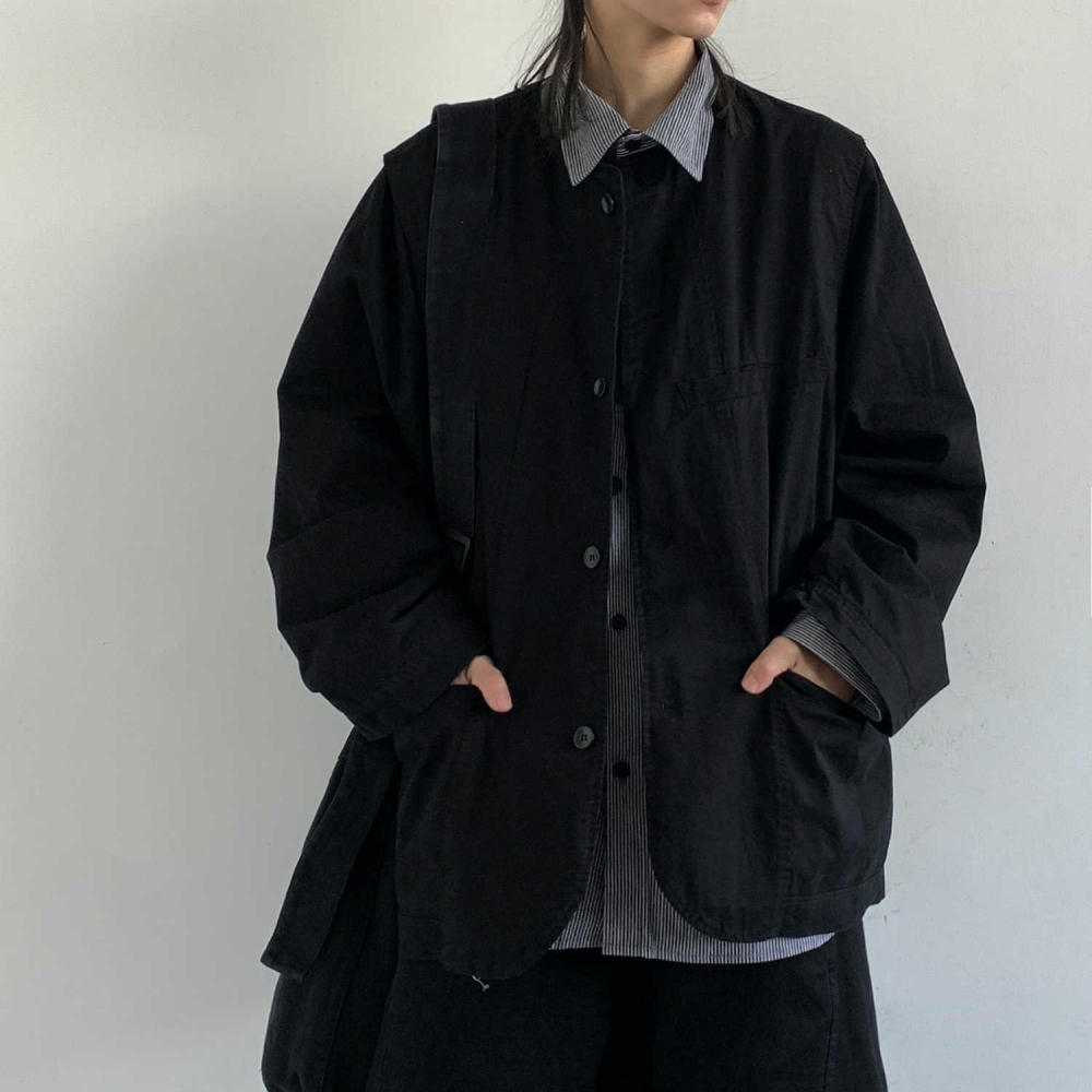 Spring Unisex Collarless Utili - Women'S Fashion Utility Jacket のレビューと価格