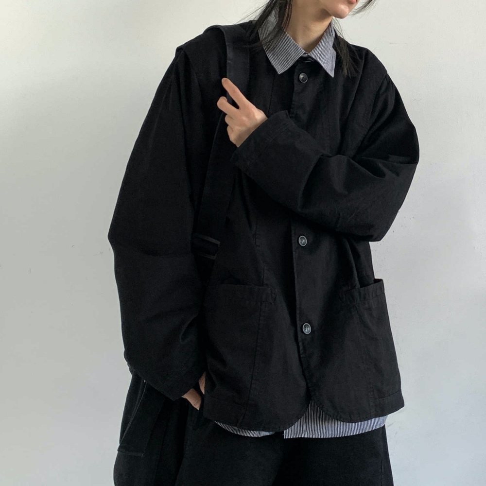 Spring Unisex Collarless Utili - Women'S Fashion Utility Jacket のレビューと価格