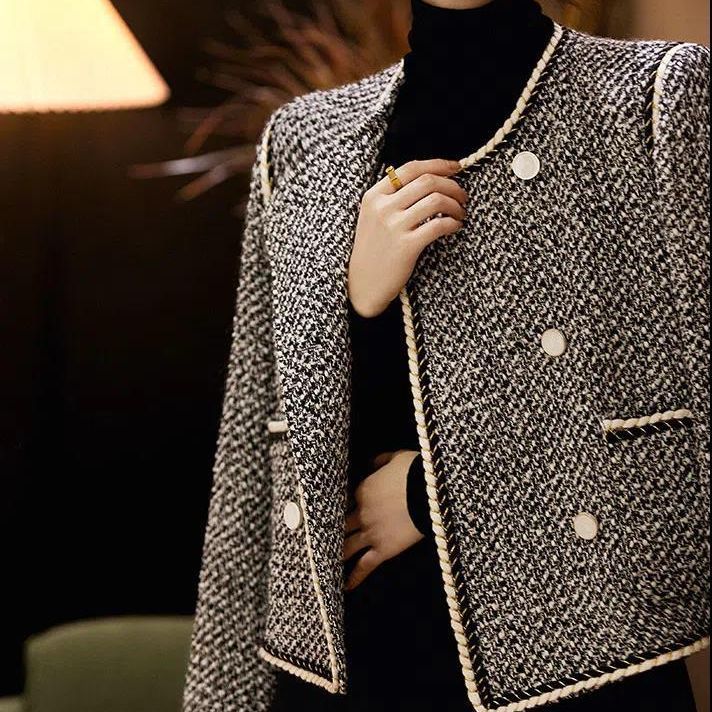 Tweed Jackets Woman White Shor - Women'S Fashion Utility Jacket のレビューと価格