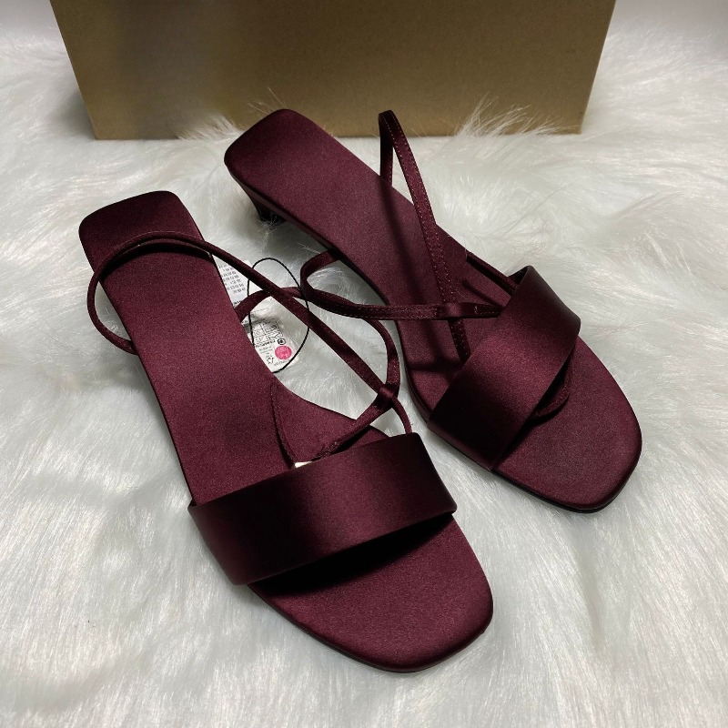 Luxury Satin Ankle Strap Low H - Women Fashion Brand のレビューと価格