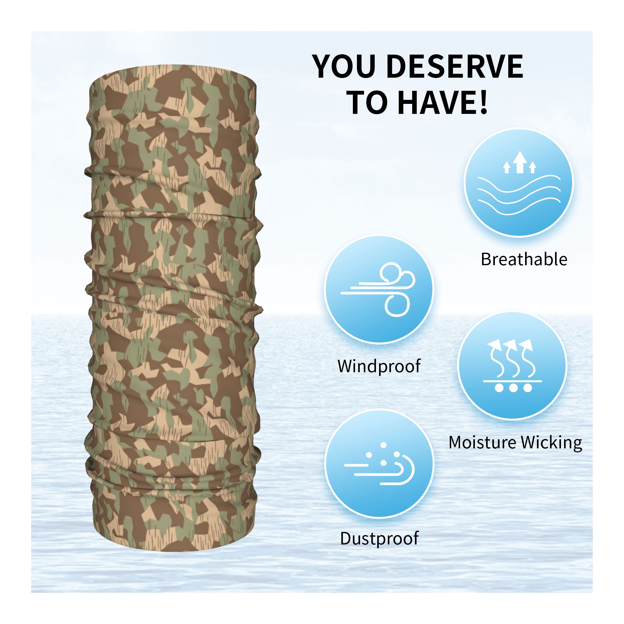 WW2 German Camos Bandana Neck  - Women'S Fashion Ww2 のレビューと価格