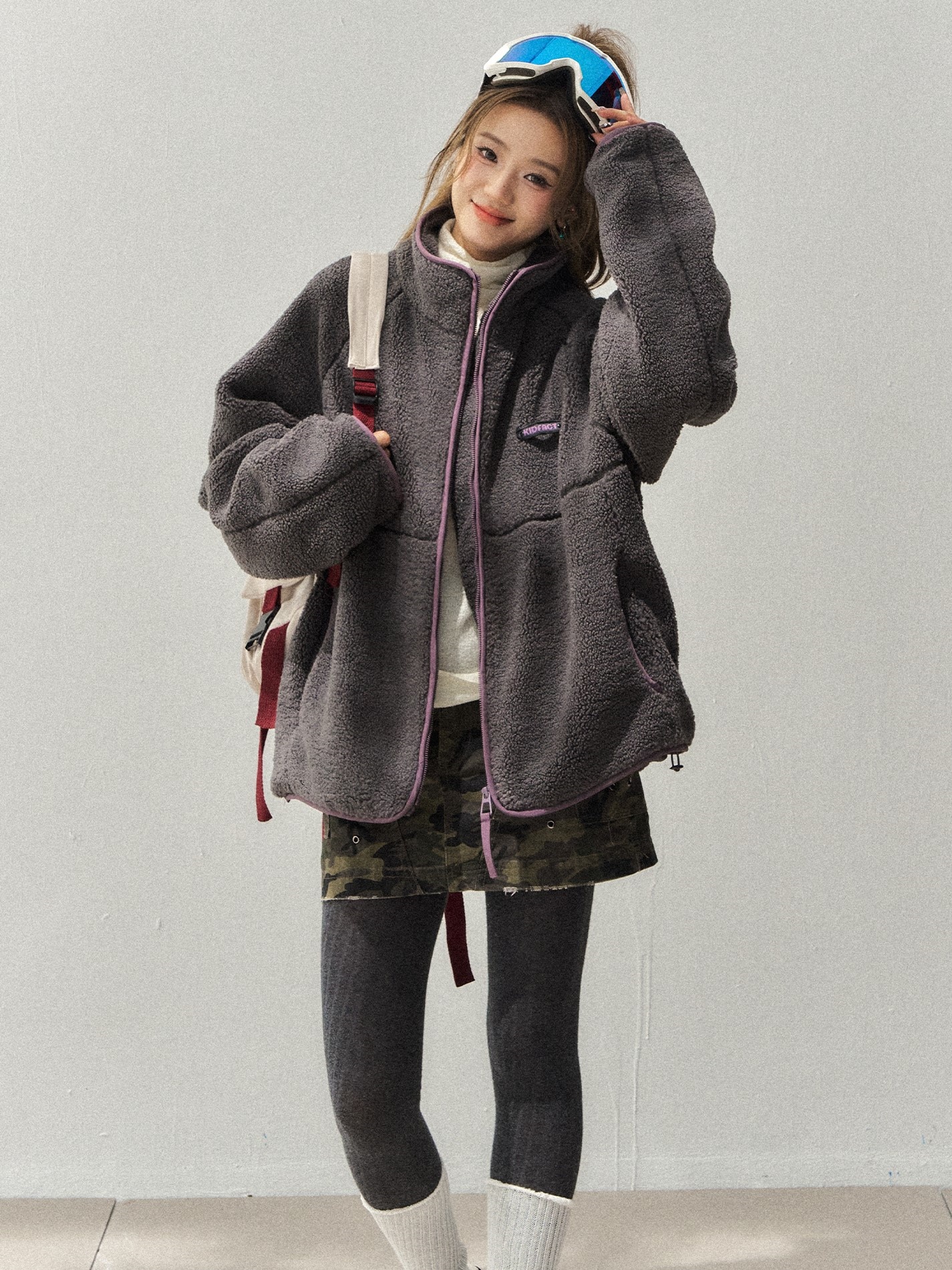 Lamb Wool et Oversized Woman C - Women'S Fashion Utility Jacket のレビューと価格
