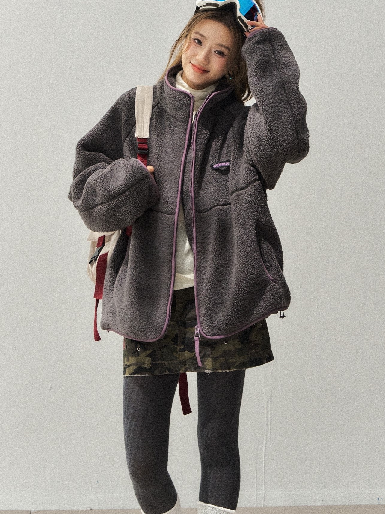Lamb Wool et Oversized Woman C - Women'S Fashion Utility Jacket のレビューと価格