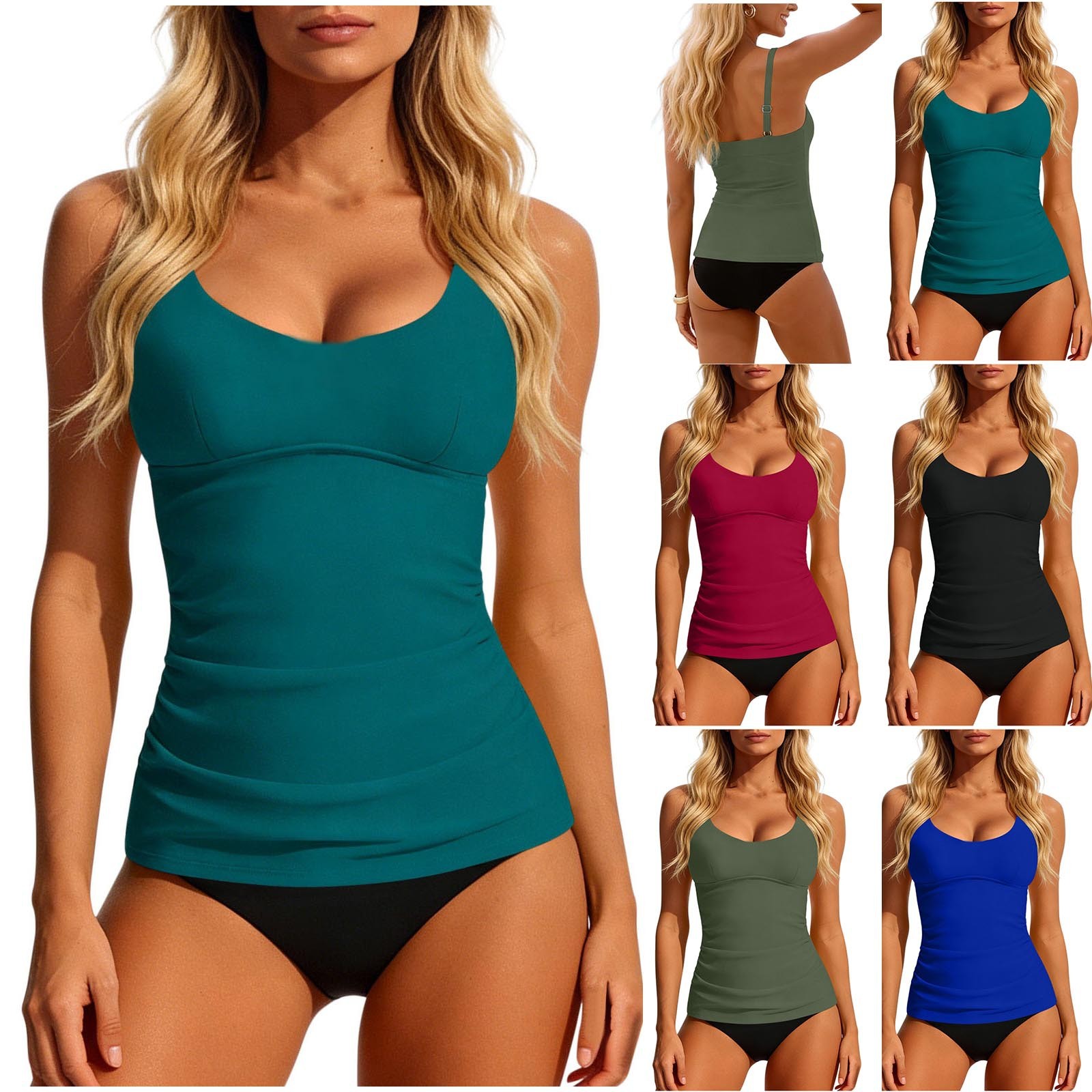 Women's 2026 Tankini Teal Scoo - Crop Top Women のレビューと価格