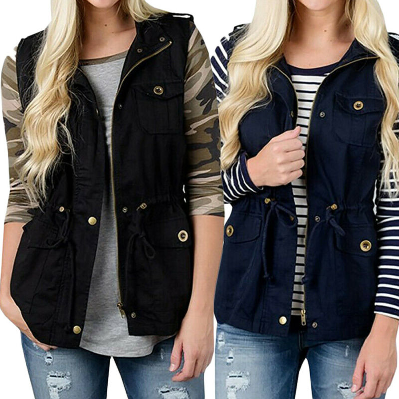Fashion Women Vest Olive Cargo - Women'S Fashion Utility Jacket のレビューと価格