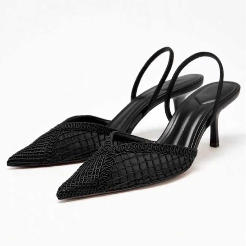 Mesh Woven Heeled Sandals Wome - Women Fashion Brand のレビューと価格