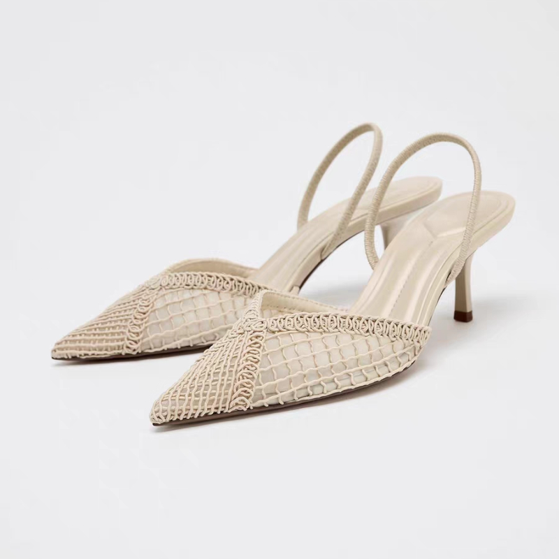 Mesh Woven Heeled Sandals Wome - Women Fashion Brand のレビューと価格